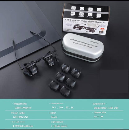 🔬LAST DAY SALE 52%OFF✨ Precision LED Magnifier Glasses – Interchangeable Lenses, Dual LED, Hands-Free 💡