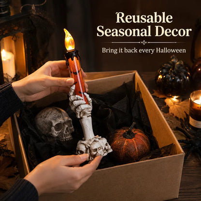 💀🕯️ Skeleton Hand LED Halloween Candle Light