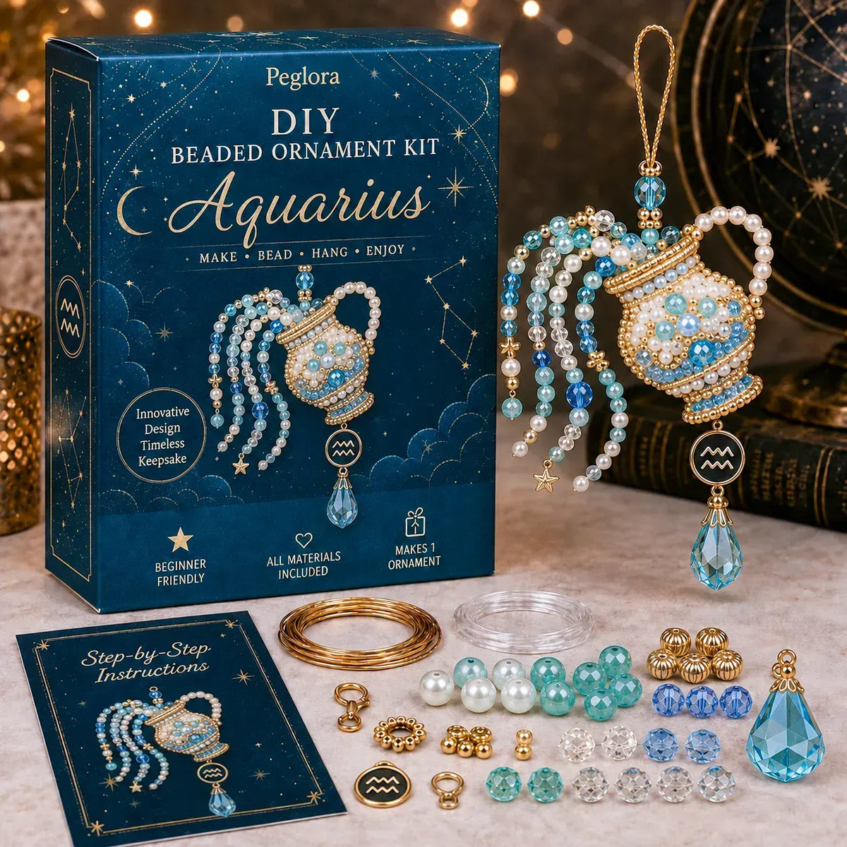 ✨ Zodiac Blessing Beaded Ornament DIY Kit – Create A Meaningful Handmade Keepsake Inspired By Your Star Sign