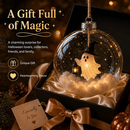 ✨ Glowing Halloween Bauble – 7 Cute Designs to Choose, Light-Up Acrylic Ornament with Soft Warm LED Glow