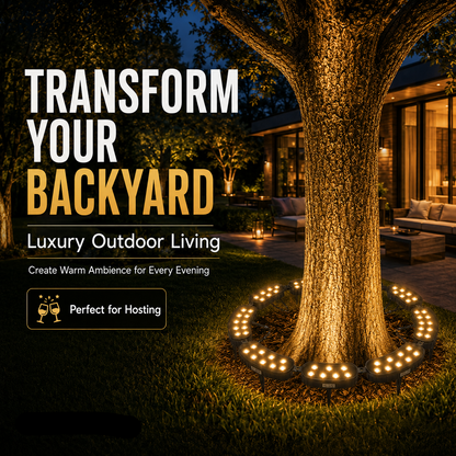 🌳Ring-Shaped Solar Tree Lights - Weatherproof Outdoor Spotlights Ideal for Trees,Pillars, and Gardens