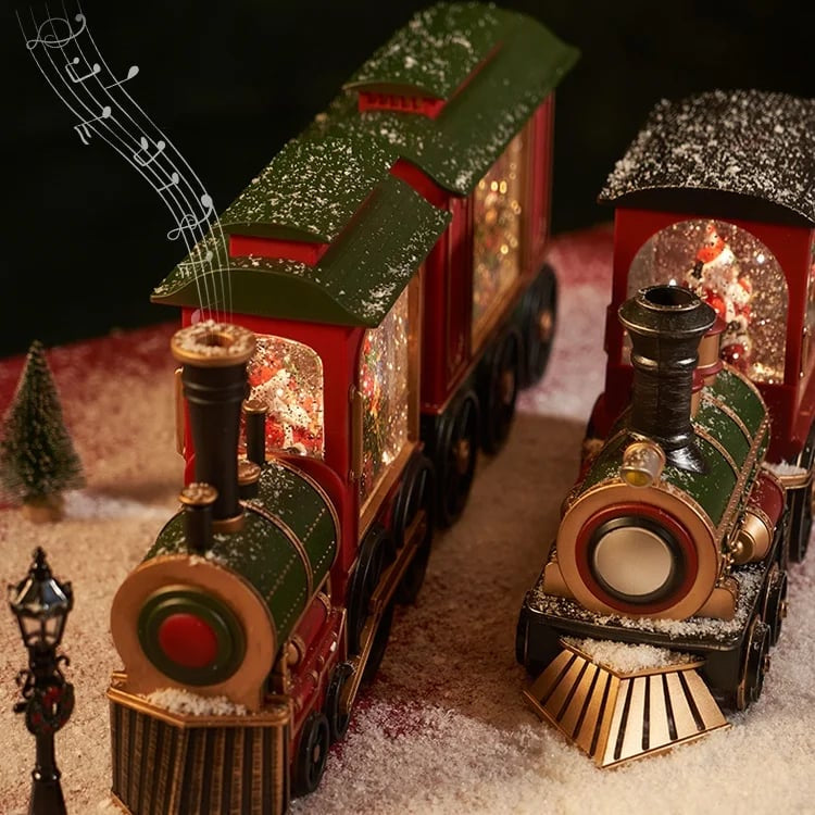 🎄Christmas train ornament with snowflake lights❄️