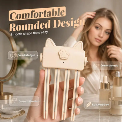 🐱 Cute Cat‑Ear Root Volume Heating Comb