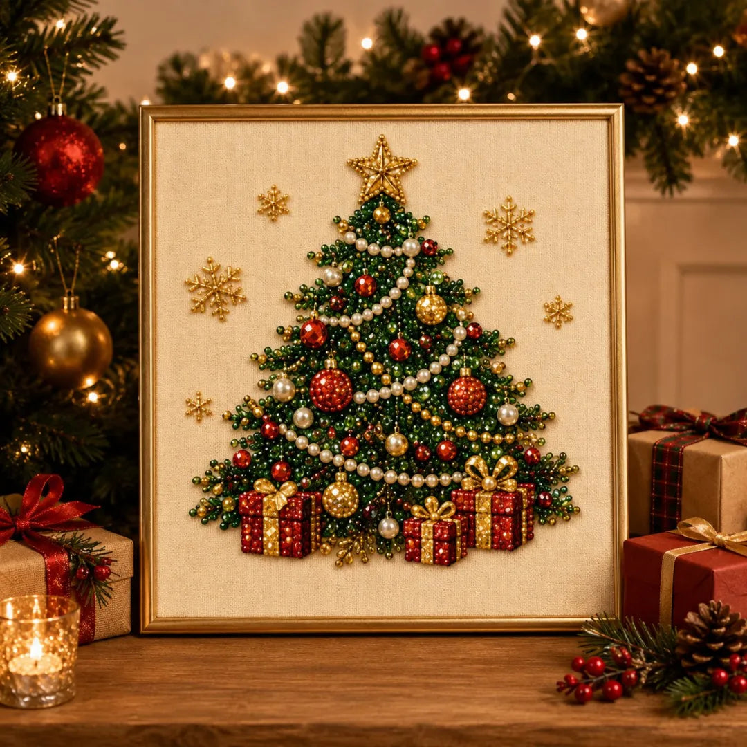 🧘Relaxing & Beginner-Friendly-💎DIY Christmas Pearl Diamond Painting Art Kit