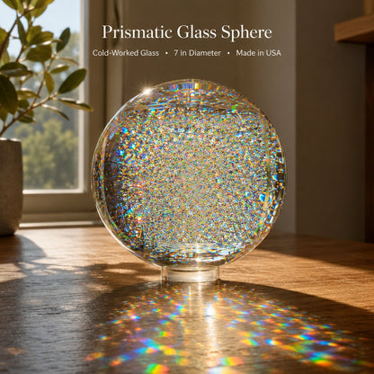 🔥Holographic Refraction Art Sphere – Premium Optical Glass Light Prism Decor for Home & Office