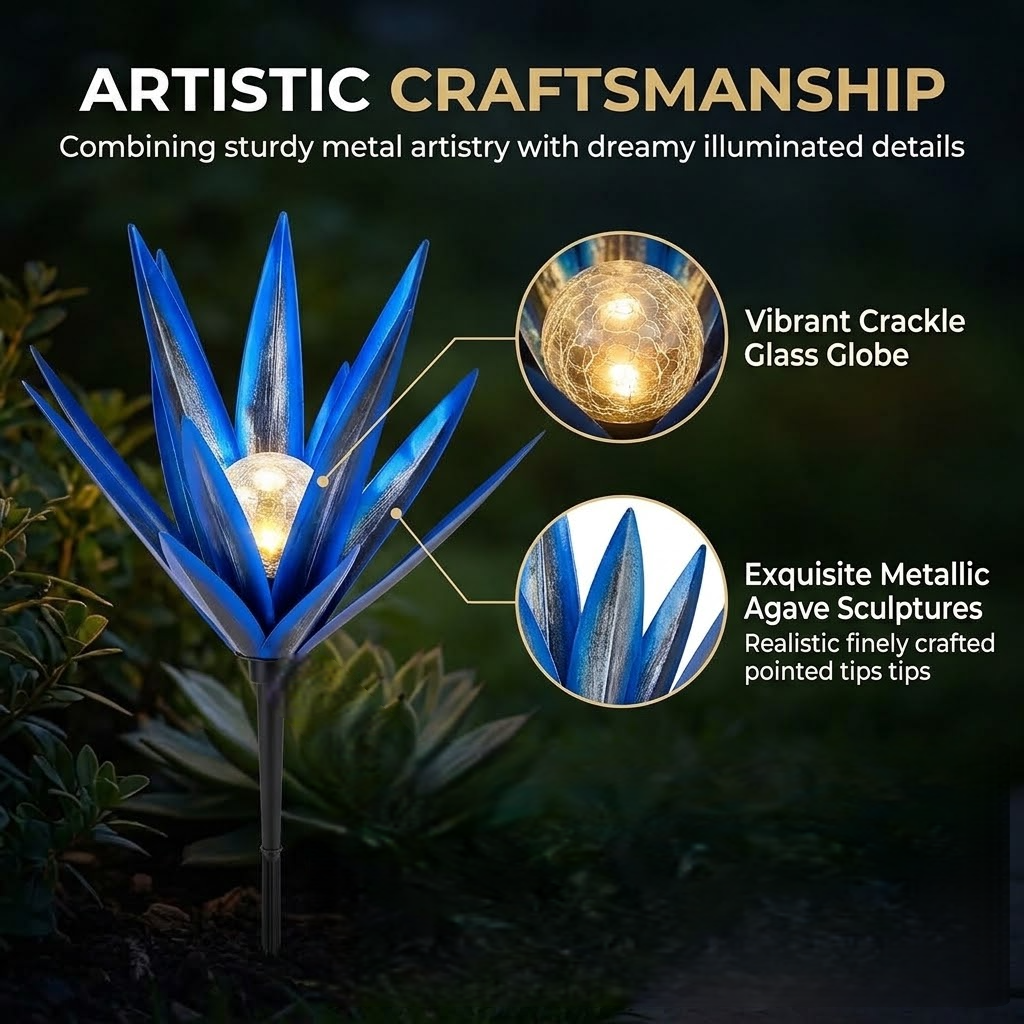🌞Solar Agave Garden Stake Light