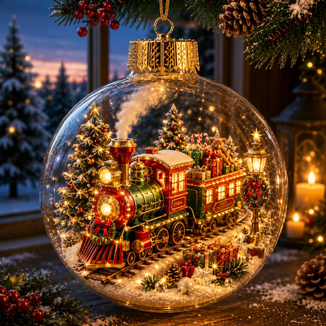 ✨🎄 Light-Up Christmas Story Ornament – Mini Holiday Scene