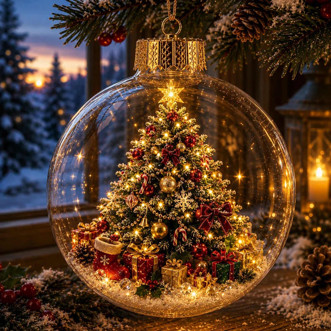 ✨🎄 Light-Up Christmas Story Ornament – Mini Holiday Scene