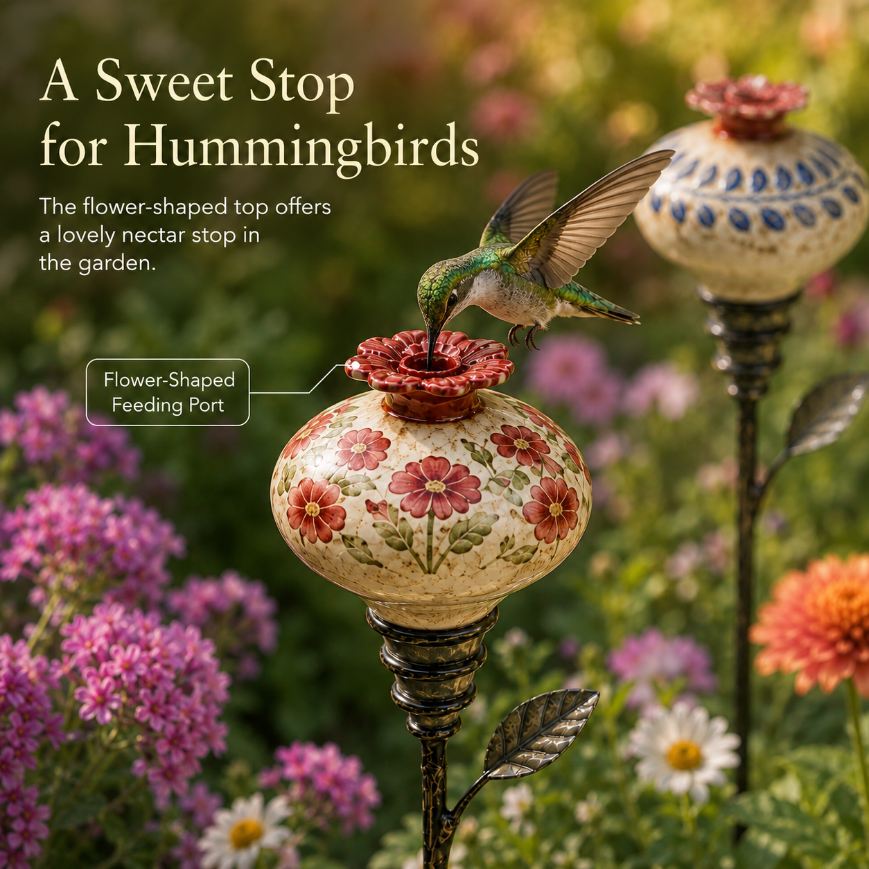 🐦Vintage Hummingbird Feeder Garden Decor Stake