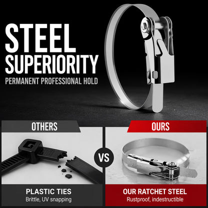 ✨Heavy Duty Stainless Steel Cable Tie with Flip Lock Buckle（10 PCS）