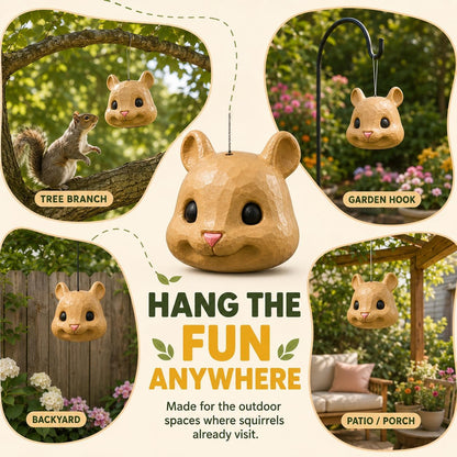 🐿️Squirrel Head Feeder - Big Funny Animal Head Squirrel Feeder for Outdoor Garden