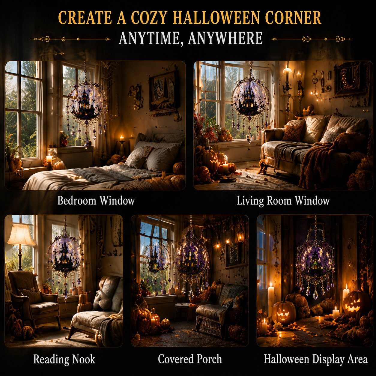 🎁Halloween Special Offer 50% OFF –🏰🎃Halloween Light-Catching Hanging Ornament