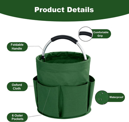 Fold‑able Garden Tool Storage Bucket Bag-All‑purpose Portable Organizer For Outdoor Daily‑use