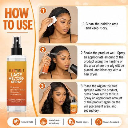 🧑‍🦱 Lace Melting Spray | Extreme Firm Hold Wig Lace Adhesive Spray