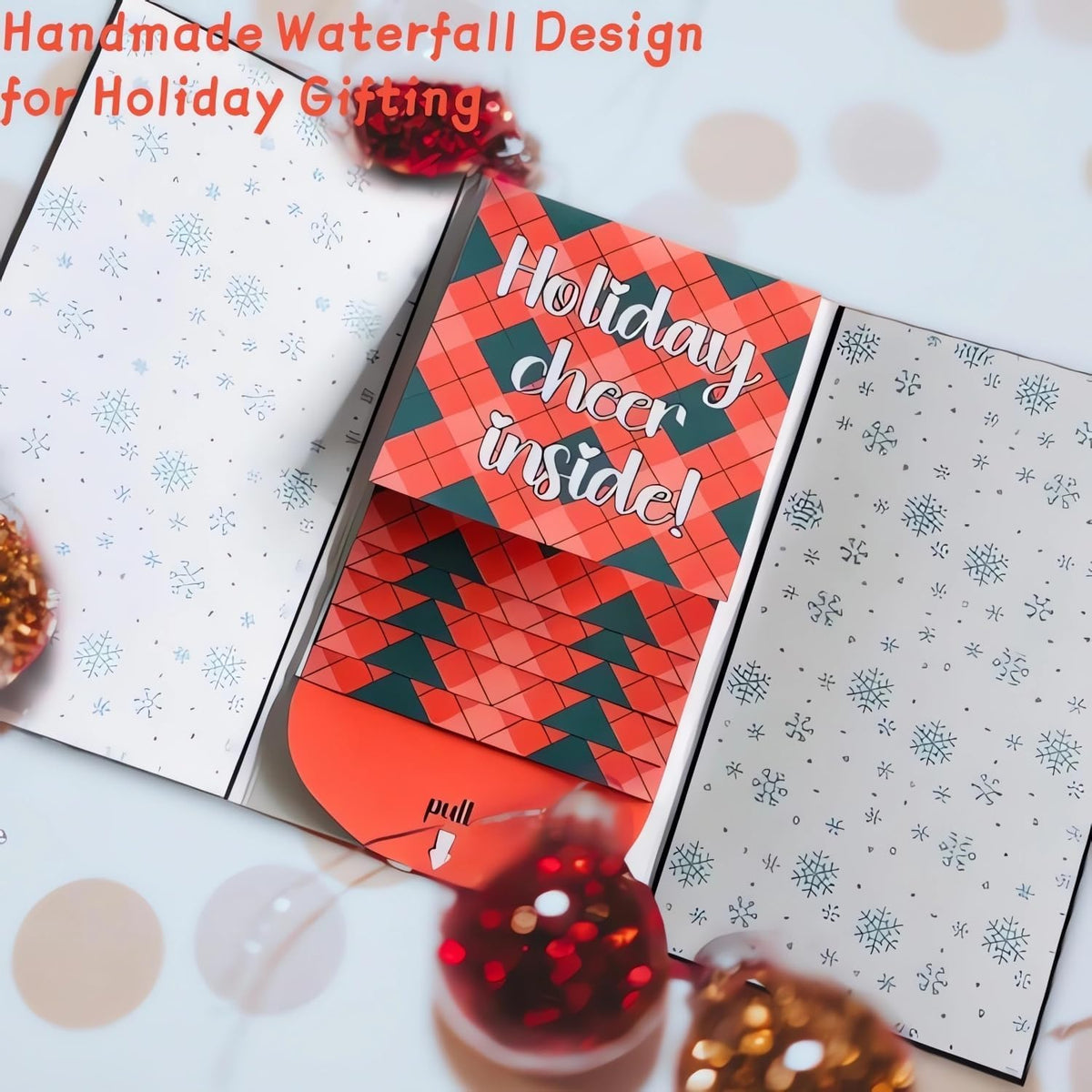 🎄🎉 Christmas Waterfall Gift Card Holder Booklet-4-Pack