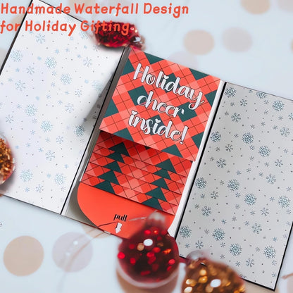 🎄🎉 Christmas Waterfall Gift Card Holder Booklet-4-Pack
