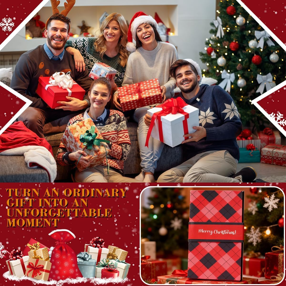 🎄🎉 Christmas Waterfall Gift Card Holder Booklet-4-Pack