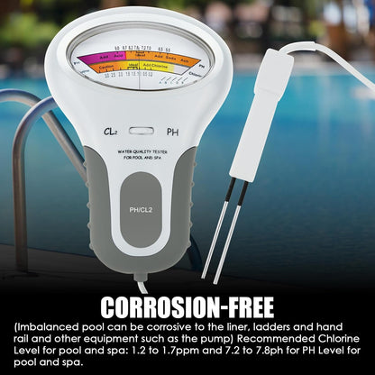 💧🔬 Pool & Spa PH Chlorine Water Quality Tester|Accurately measure the pH and chlorine levels in your swimming pool—simple, fast, and reliable🏊