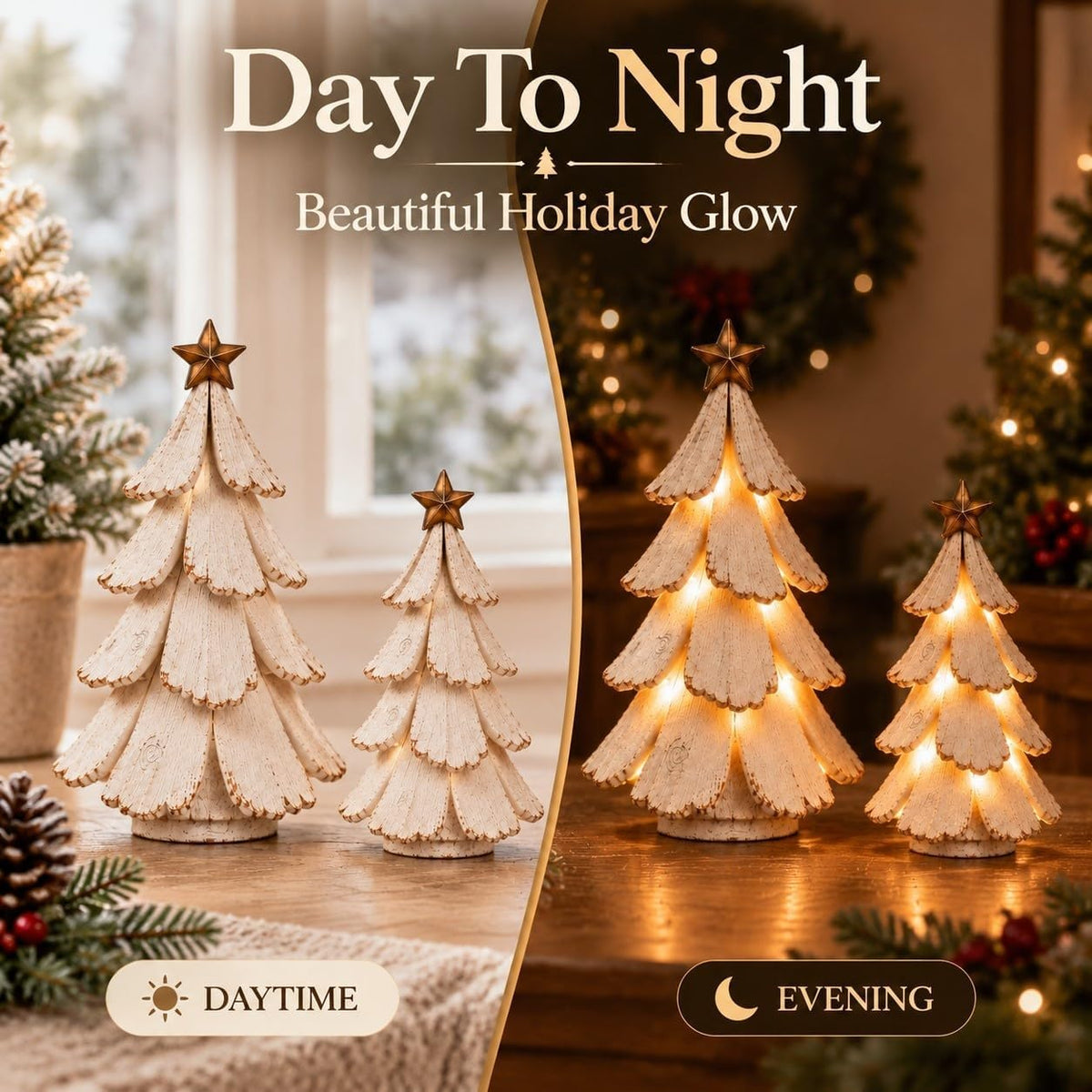 🎄🌙Vintage Lighted Christmas Tree Figurine