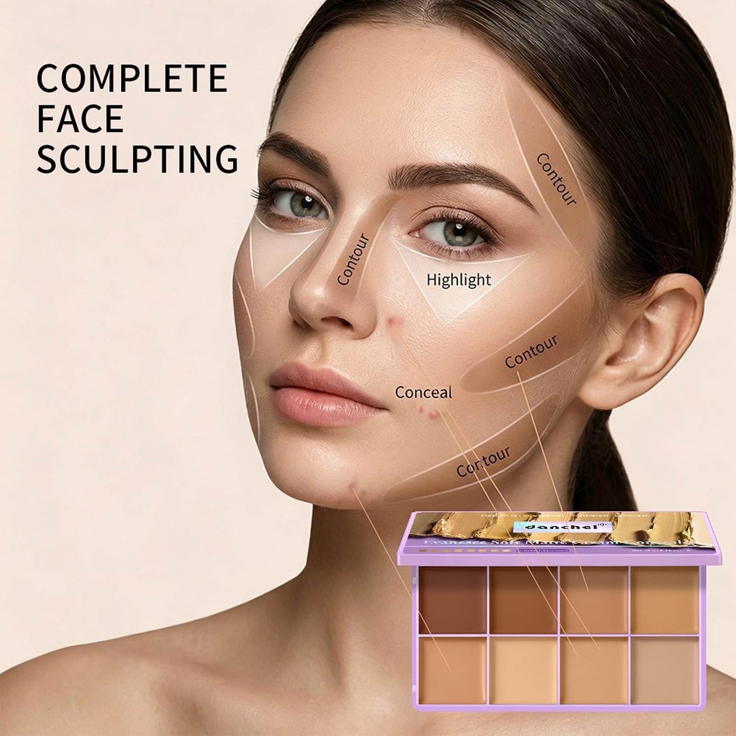 🎨 8-Color Matte Concealer Palette – Waterproof, Full-Coverage for Correction, Contour & Tattoo Cover ✨