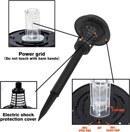 4 Pcs  Outdoor Solar Mosquito Killer Lamp for Lawns