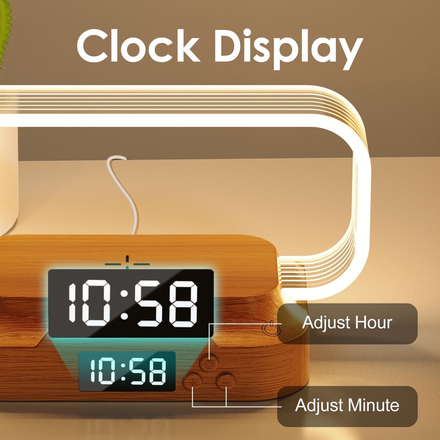 💡⚡Multifunctional Bedside Wireless Charging Night‑Light Station