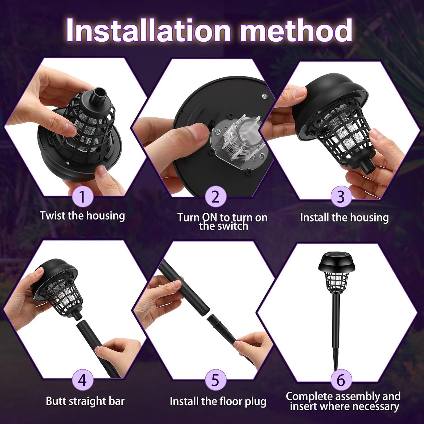 4 Pcs  Outdoor Solar Mosquito Killer Lamp for Lawns