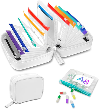 💊A8 Waterproof Pill Pouch Set –  14 Days of Meds & Vitamins💧Waterproof & Crush-Resistant Shell