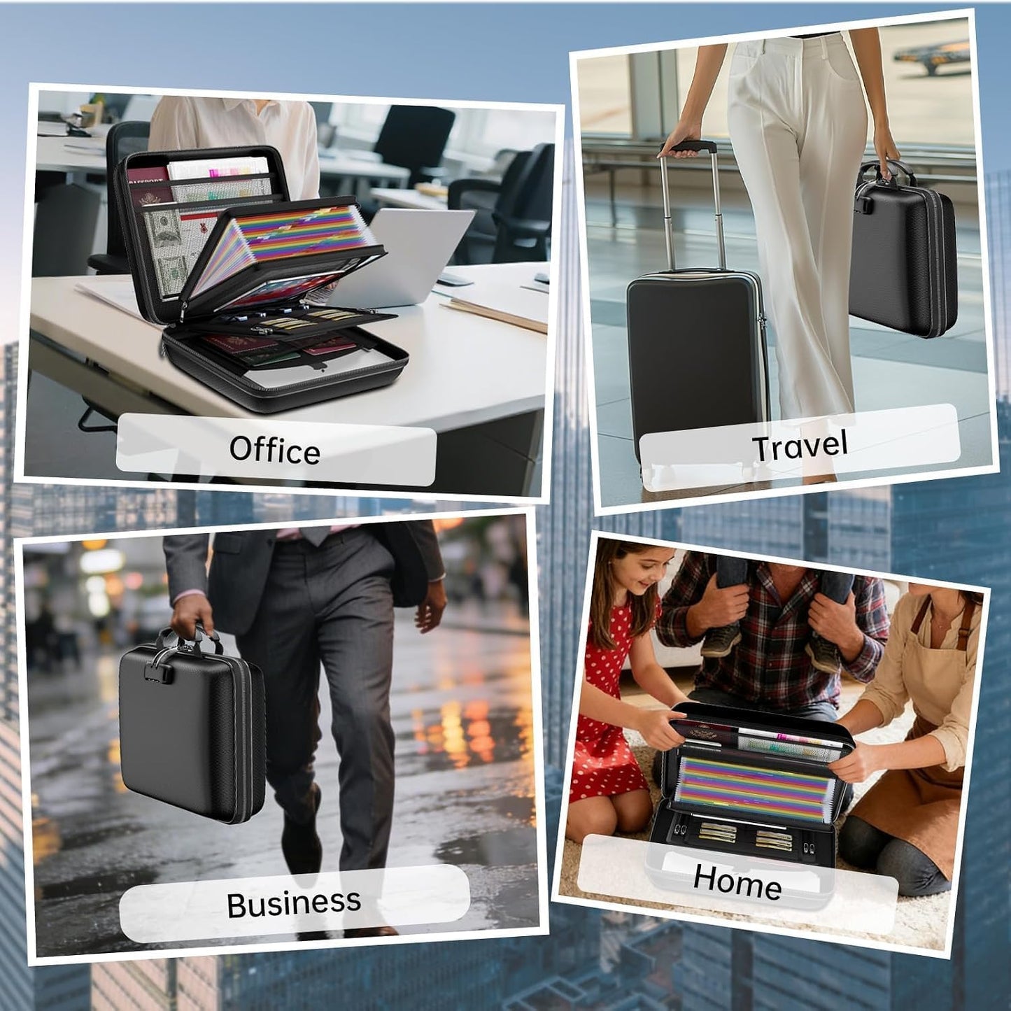 🔥 Fireproof Document Bag With Lock & Removable Accordion Folder
