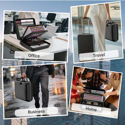 🔥 Fireproof Document Bag With Lock & Removable Accordion Folder