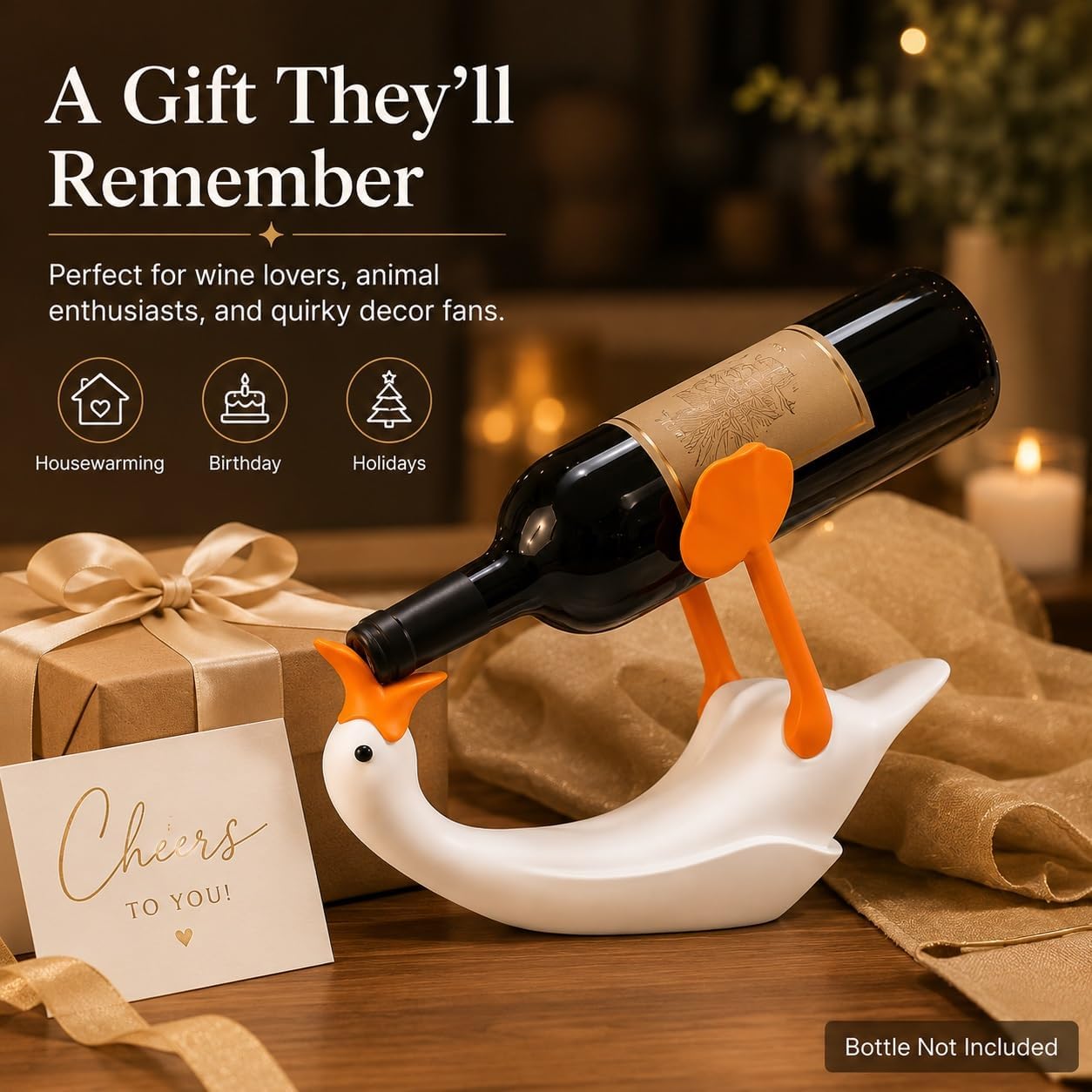 Funny Anti-Gravity Duck Wine Rack
