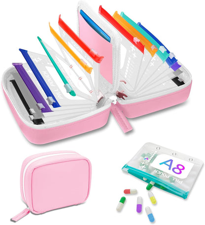 💊A8 Waterproof Pill Pouch Set –  14 Days of Meds & Vitamins💧Waterproof & Crush-Resistant Shell