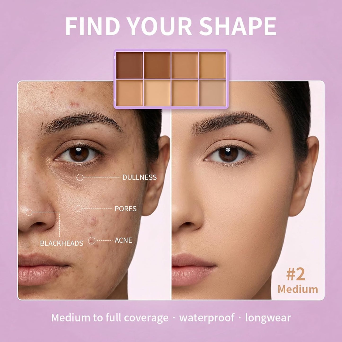 🎨 8-Color Matte Concealer Palette – Waterproof, Full-Coverage for Correction, Contour & Tattoo Cover ✨