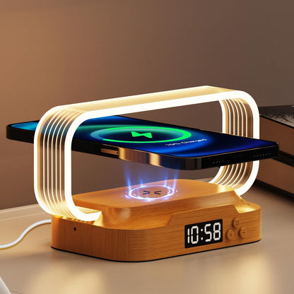 💡⚡Multifunctional Bedside Wireless Charging Night‑Light Station