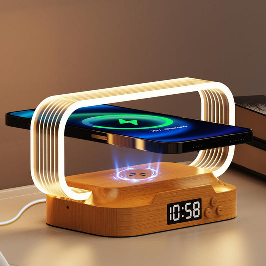 💡⚡Multifunctional Bedside Wireless Charging Night‑Light Station