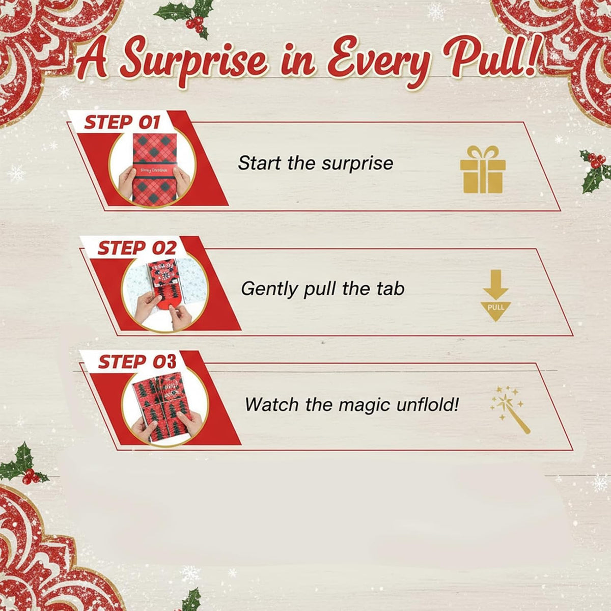 🎄🎉 Christmas Waterfall Gift Card Holder Booklet-4-Pack