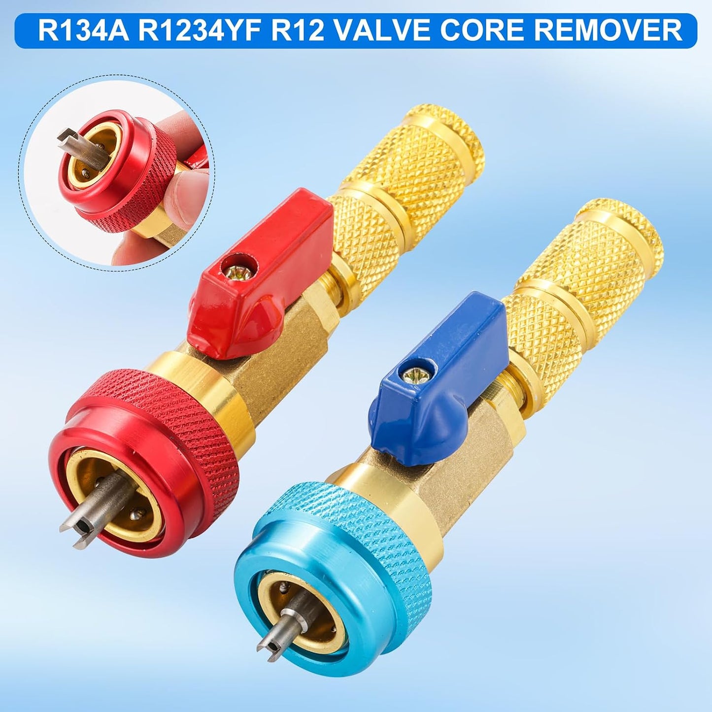 🔧 R134A R1234YF AC Valve Core Remover Tool Kit(2PCS)
