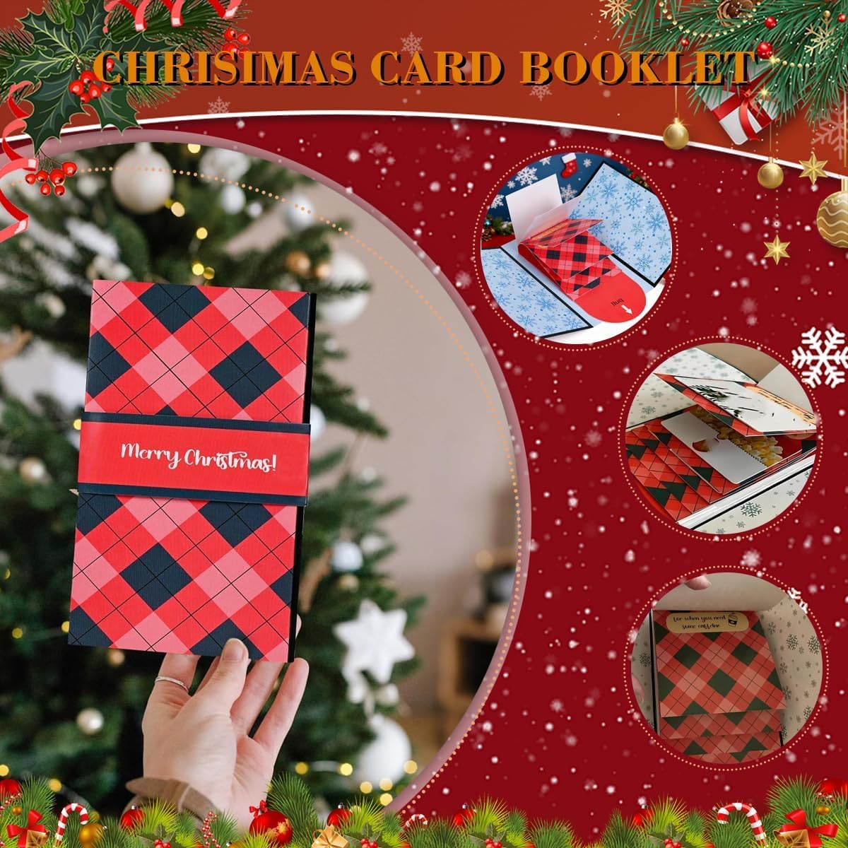 🎄🎉 Christmas Waterfall Gift Card Holder Booklet-4-Pack