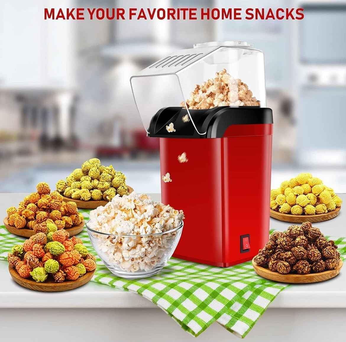 🍿 Hot Air Popcorn Maker – 3-Minute Oil-Free Popcorn Machine for Movie Nights & Holiday Parties
