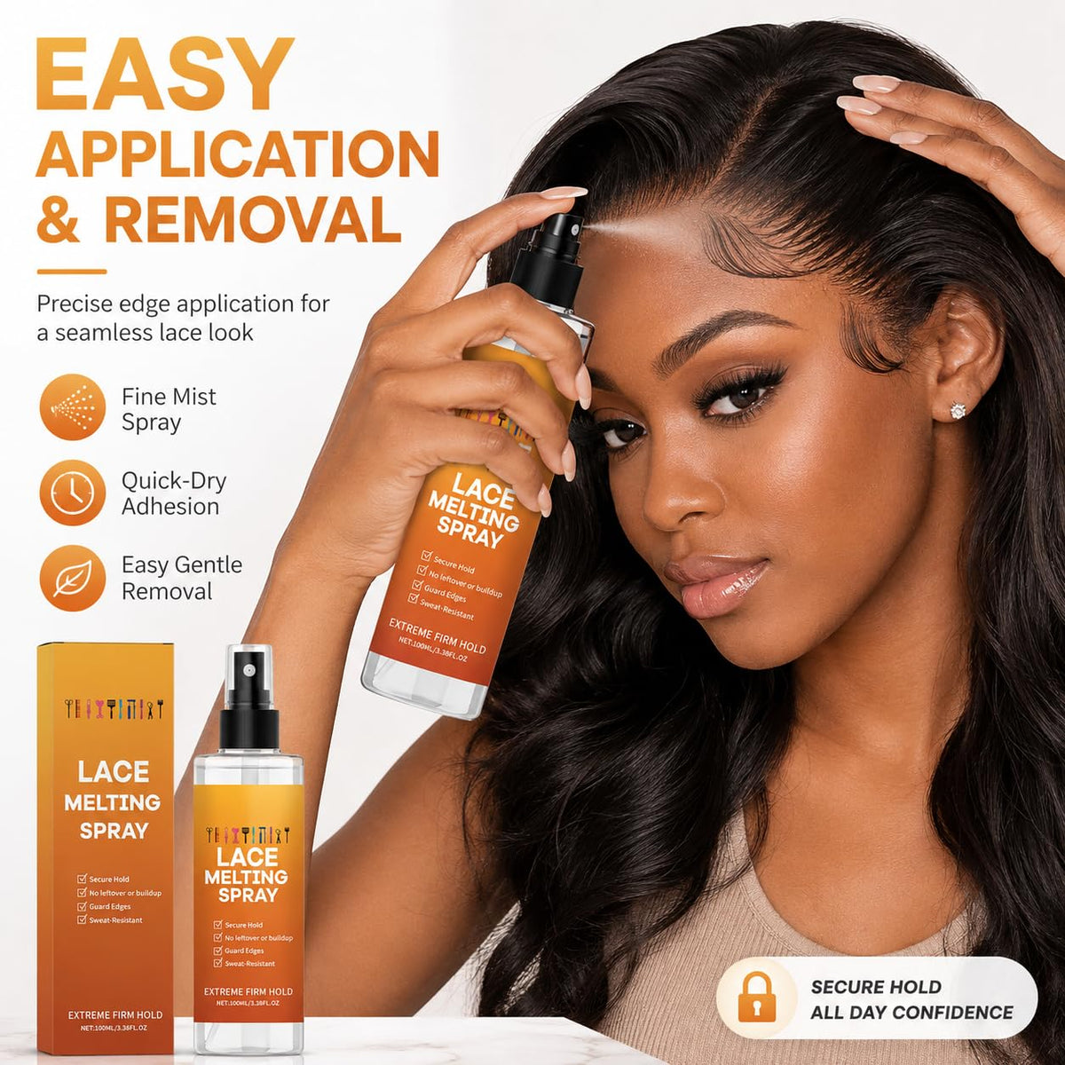 🧑‍🦱 Lace Melting Spray | Extreme Firm Hold Wig Lace Adhesive Spray