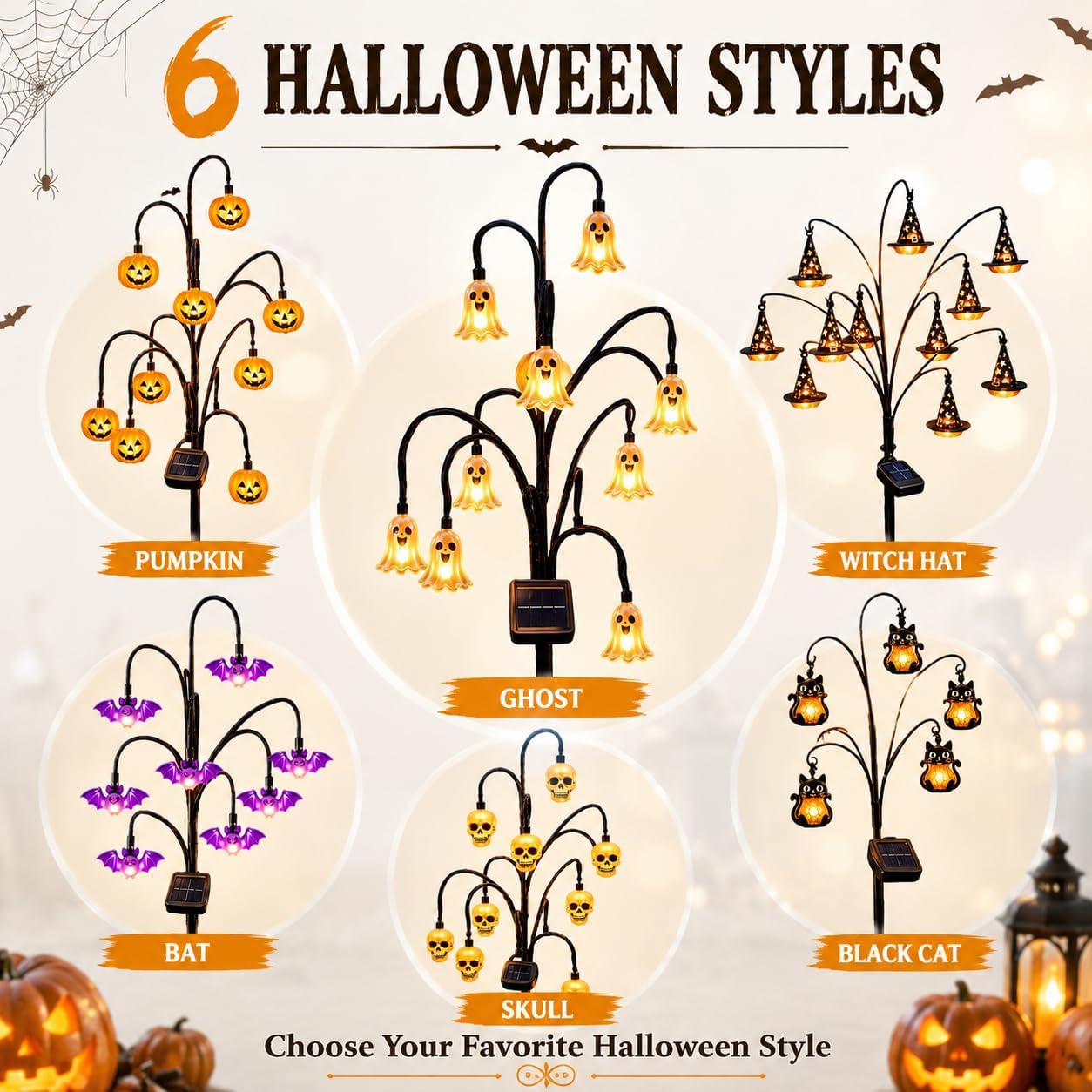 🎃Halloween Solar Tree Stump Light