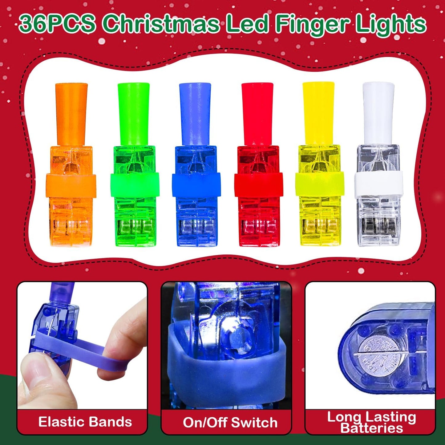 👻 LED Projection Finger Lights