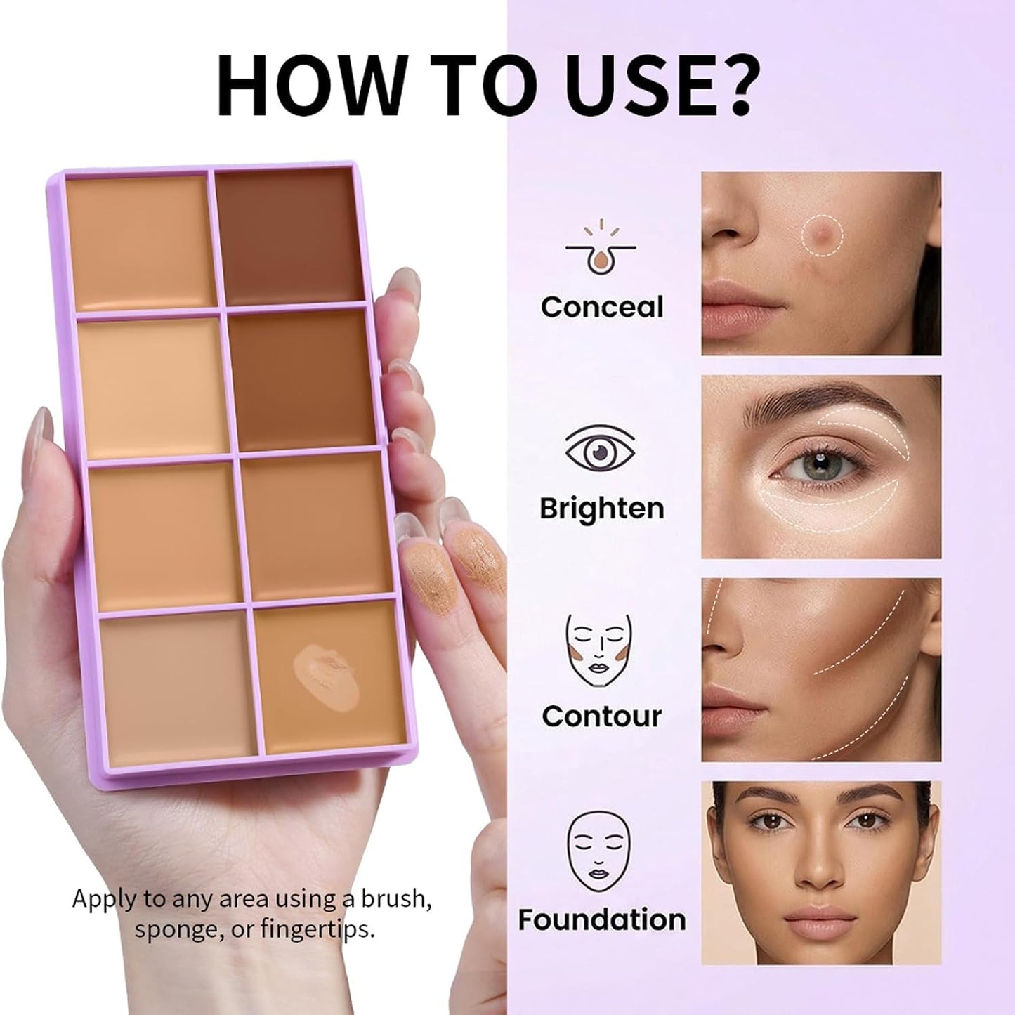 🎨 8-Color Matte Concealer Palette – Waterproof, Full-Coverage for Correction, Contour & Tattoo Cover ✨