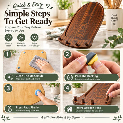 🌟Stand Mixer Sliding Tray | Wooden Mover Board with Attachment Storage Pegs