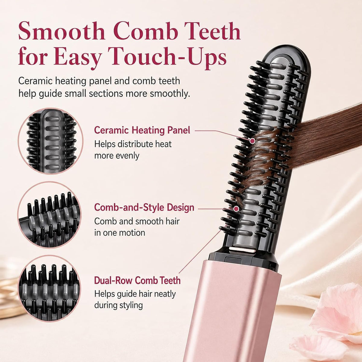 ✨ Portable Cordless Bang Styling Comb