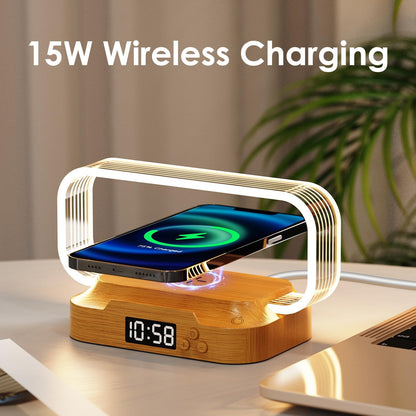 💡⚡Multifunctional Bedside Wireless Charging Night‑Light Station
