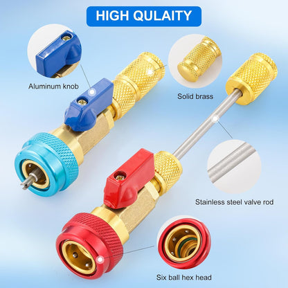 🔧 R134A R1234YF AC Valve Core Remover Tool Kit(2PCS)