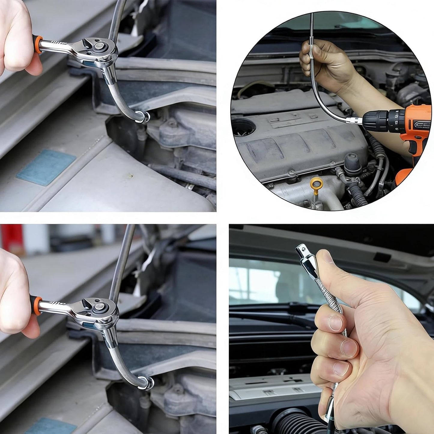 💫3-piece set Flexible Spring‑Steel Socket Extension Rod Set