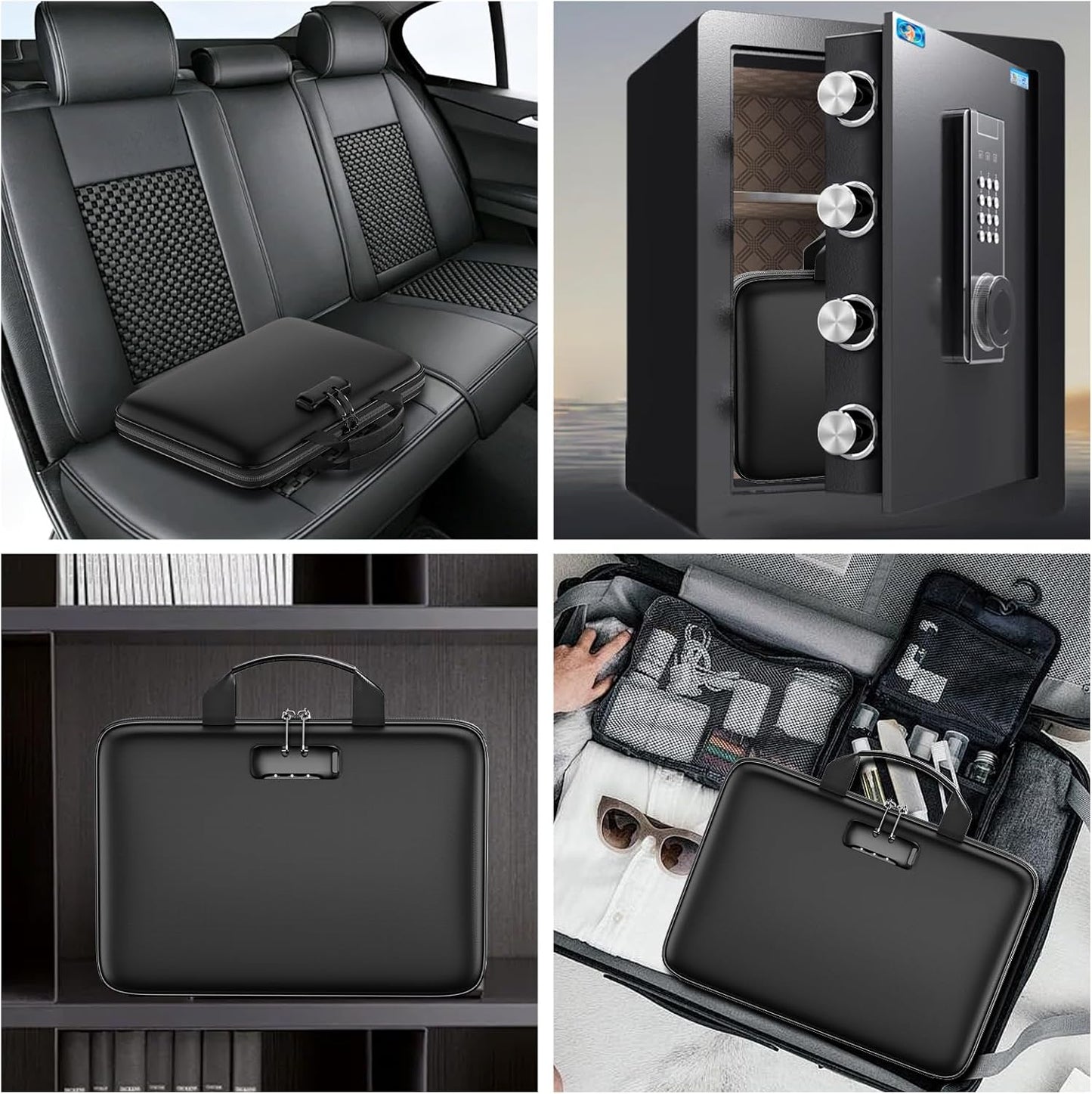 🔥 Fireproof Document Bag With Lock & Removable Accordion Folder