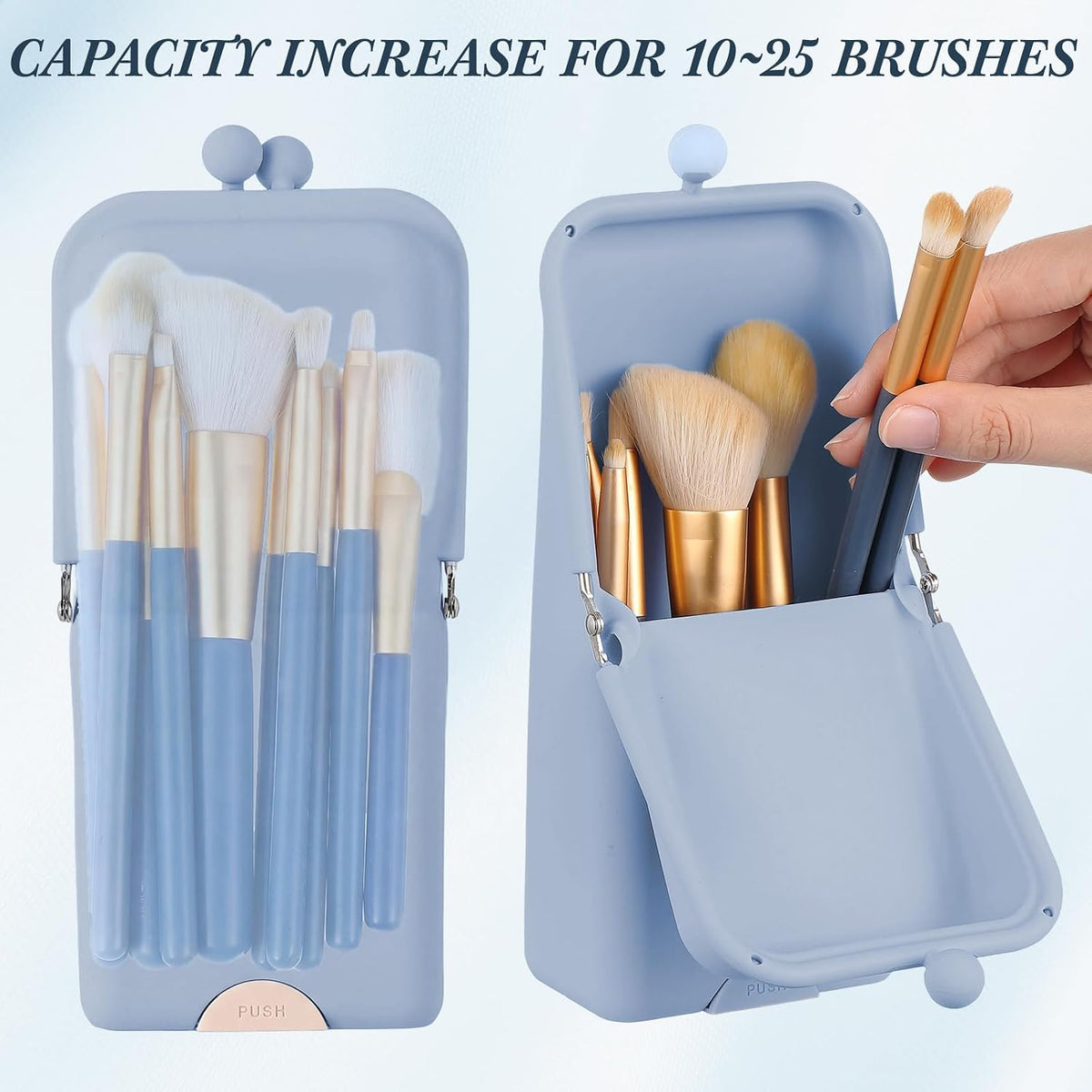 🌟Silicone Makeup Brush Holder | Portable Travel Makeup Brush Case